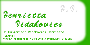 henrietta vidakovics business card